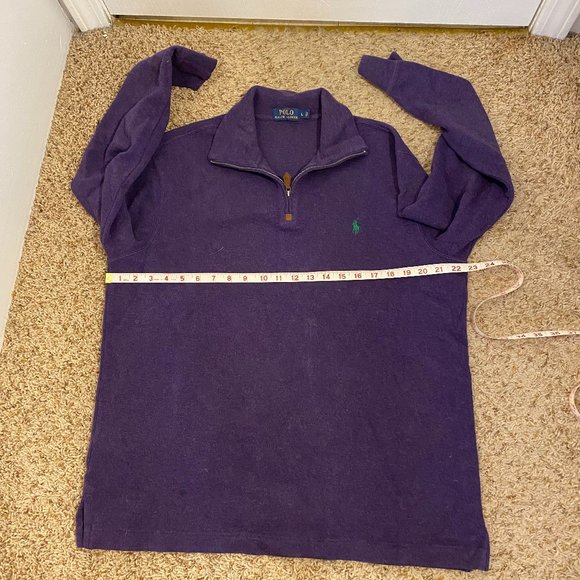Ralph Lauren Polo Men's Sweater Chunky Quarter Zip Cotton - Picture 5 of 10